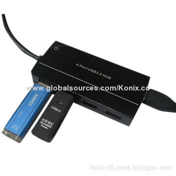 5Gbps SuperSpeed 4-port USB 3.0 hub with high powered adapterNew